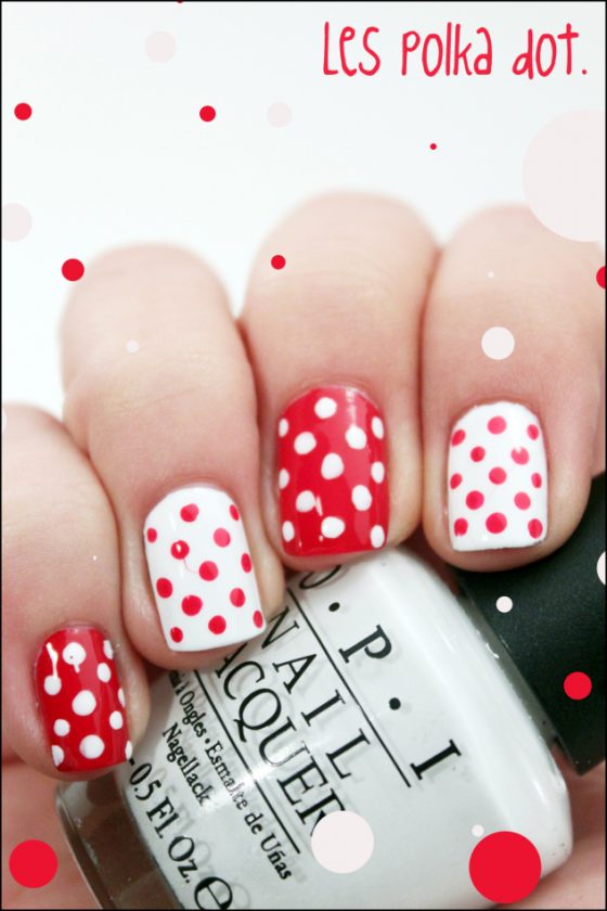 DIY nail art polka dot
