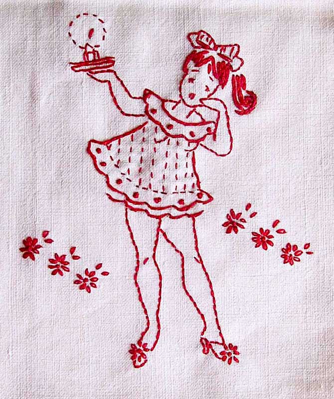 broderie petite fille rouge