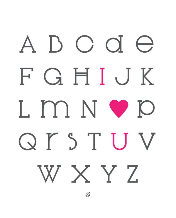 DIY affiche alphabet I LOVE à imprier