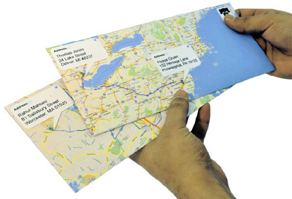 diy enveloppe google maps