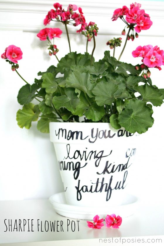 DIY pot de fleur avec texte